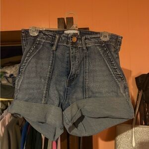 Fashion Nova Rolled Hem Blue Jean Shorts